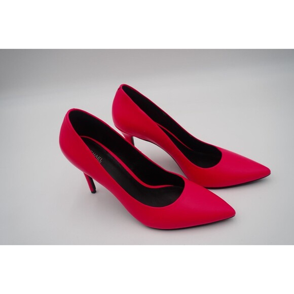 Michael Kors Claire Neon Hot Pink Leather Stiletto Pointed Toe High Pump Sz 9.5M - Picture 12 of 17